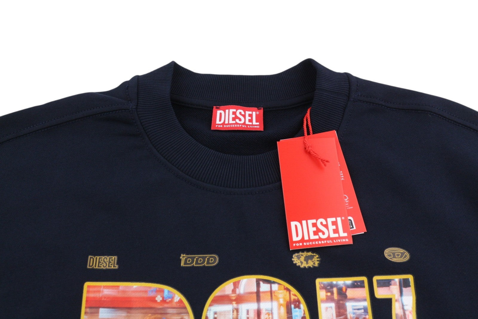 DIESEL S-Ginn-L3 Men Sweatshirt M Dark Blue Pullover Crew Neck RRP€150