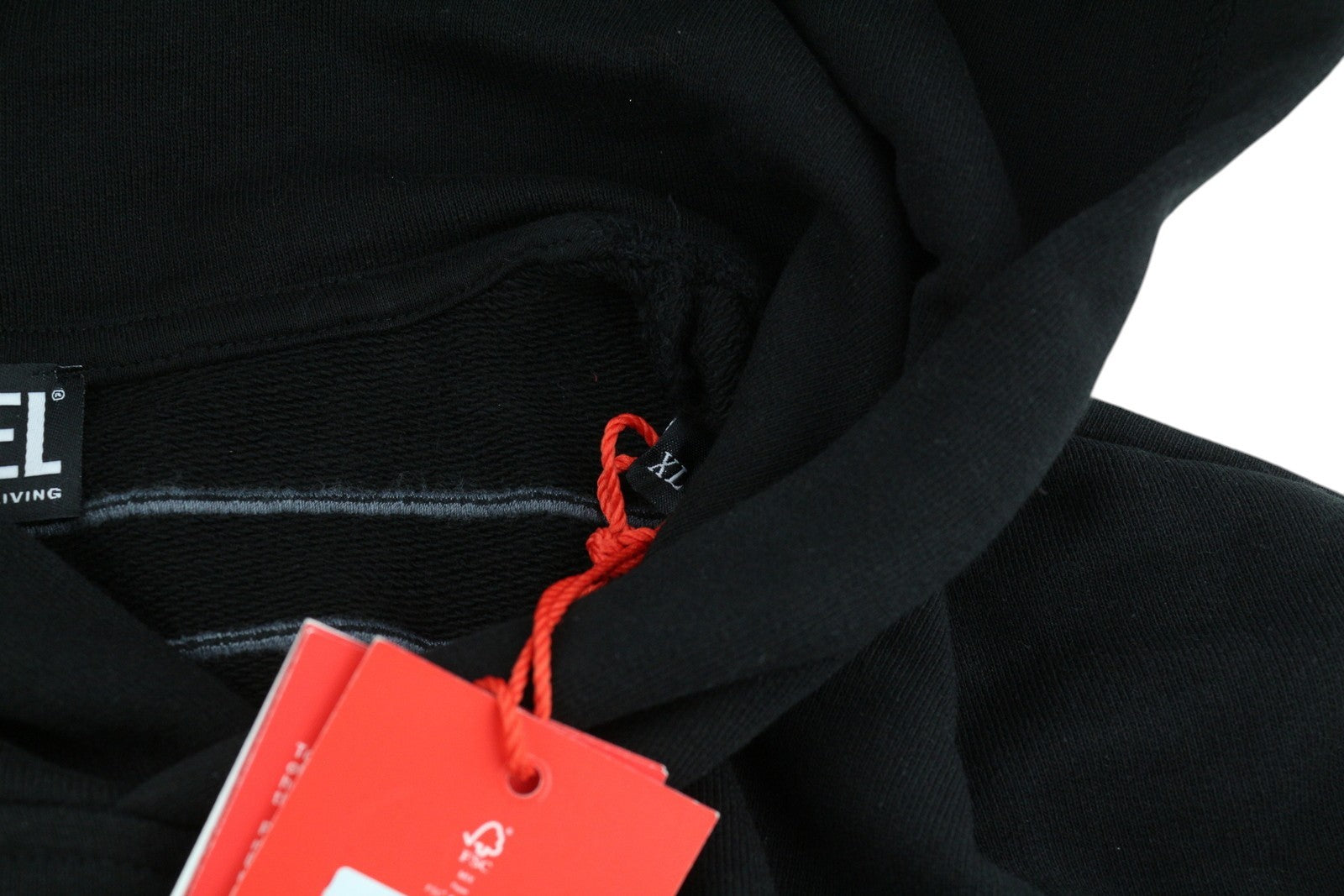 DIESEL S-Macs-Hood-Megoval Men Hoodie XL Black Pullover Hooded Kangaroo RRP€250