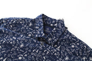 SCOTCH & SODA Ams Couture Men's S Navy Patterned Pure Cotton Long Sleeve Shirt