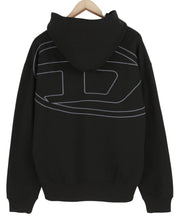 DIESEL S-Macs-Hood-Megoval Men Hoodie L Black Pullover Hooded Kangaroo RRP€250