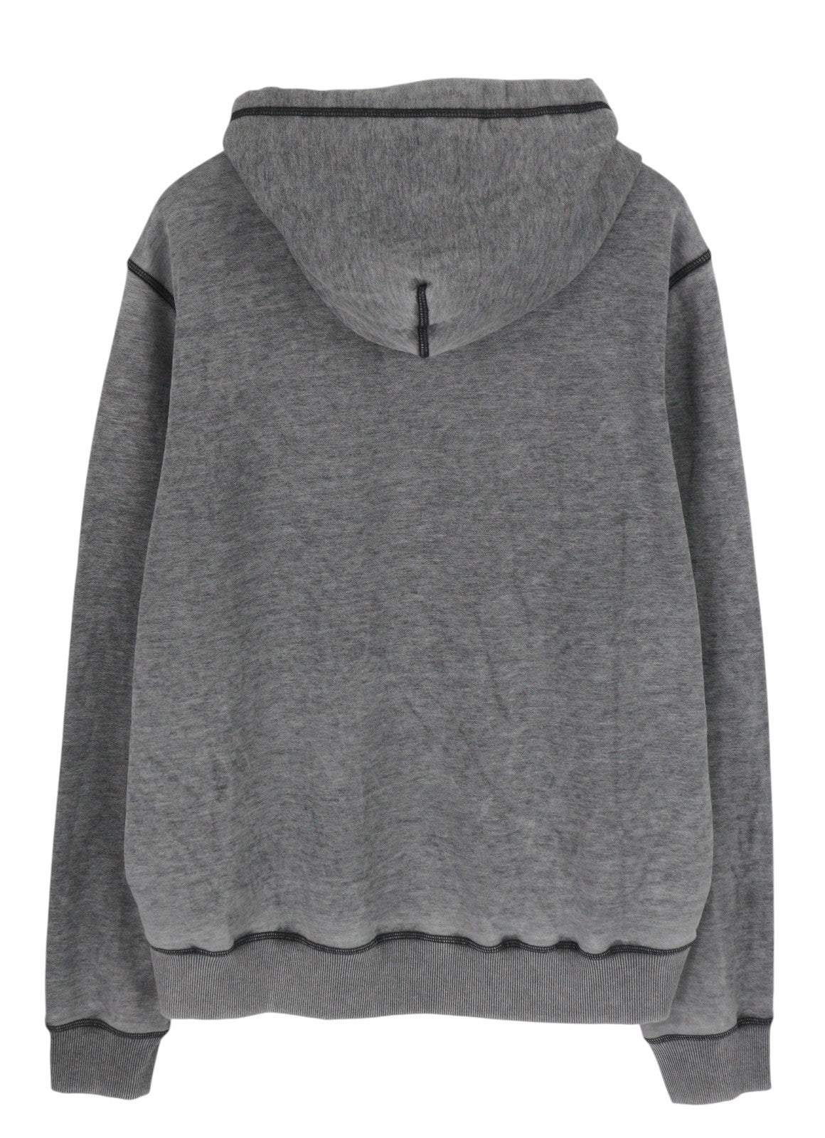 DIESEL S-Ginn-Hood-L1 Men Hoodie 2XL Grey Washed Pullover Kangaroo RRP€250