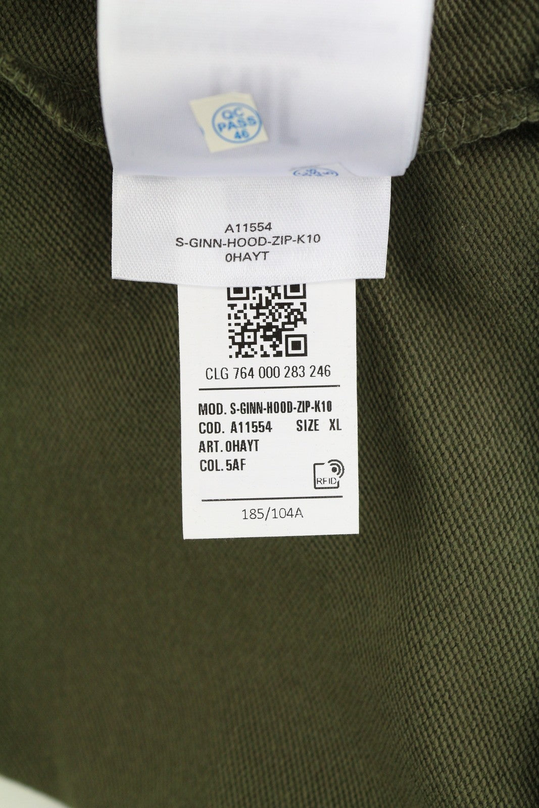 DIESEL S-Ginn-Hood-Zip-K10 Men Hoodie XL Green Full Zip Cotton Pockets RRP€160