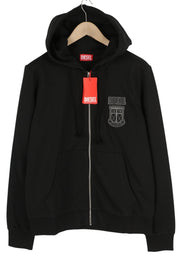 DIESEL S-Ginn-Hood-Zip-K10 Men Hoodie XL Black Full Zip Cotton Pockets RRP€160