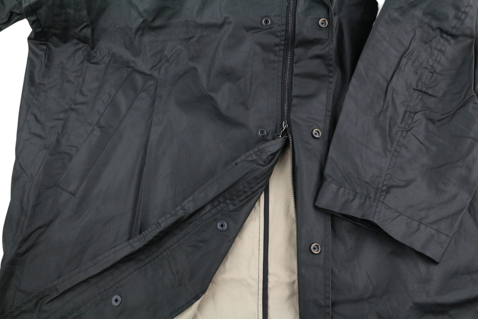 DIESEL J-Coat Men Jacket 54 Black Coated Look Hooded Unlined Logo RRP€375