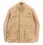 NUDIE JEANS Mick Men Jacket M Brown Patch Pockets Zipper Unlined Zip Cuff Logo