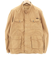 NUDIE JEANS Mick Men Jacket XL Brown Patch Pockets Zipper Unlined Zip Cuff Logo