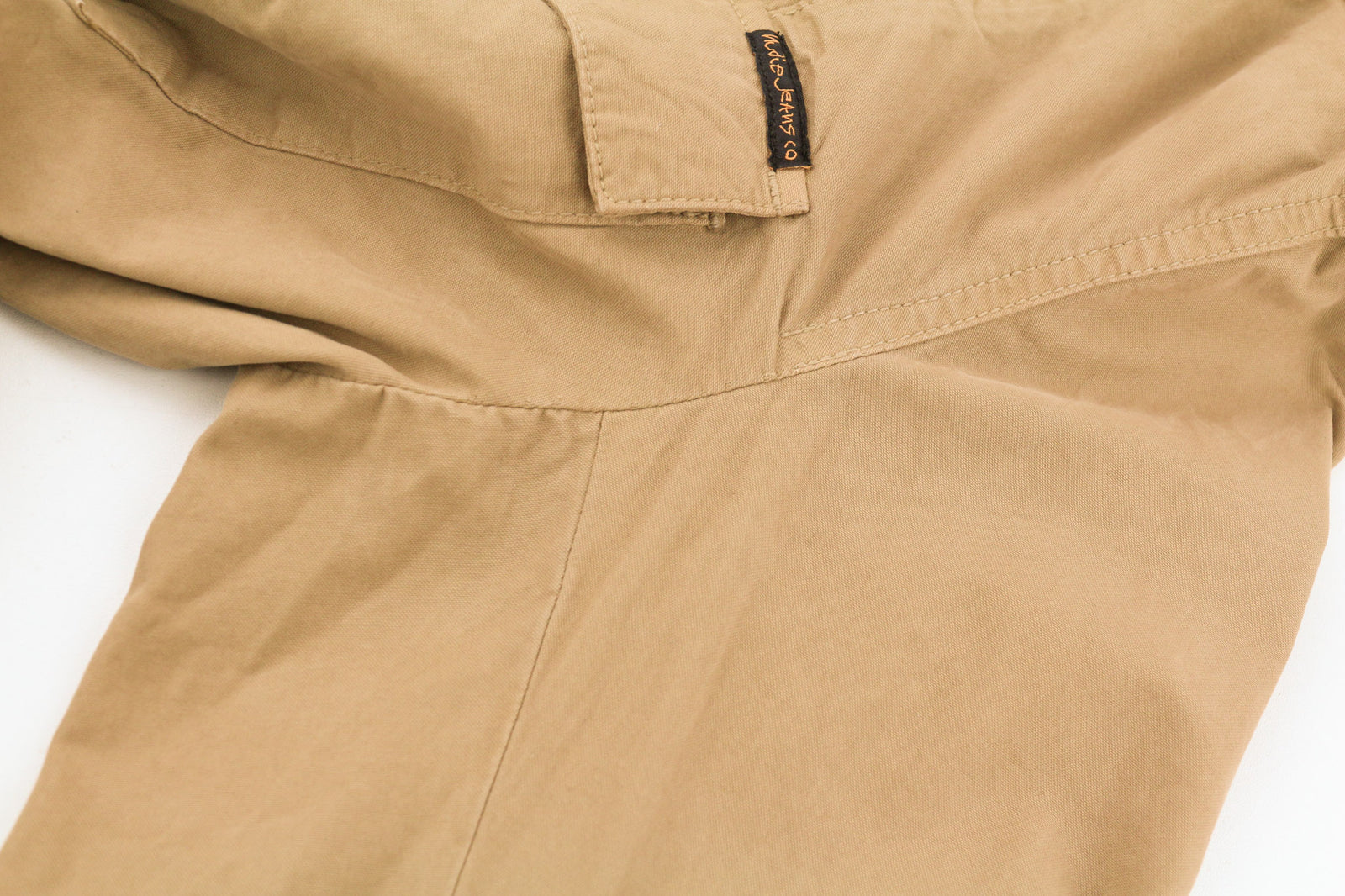 NUDIE JEANS Mick Men Jacket XL Brown Patch Pockets Zipper Unlined Zip Cuff Logo