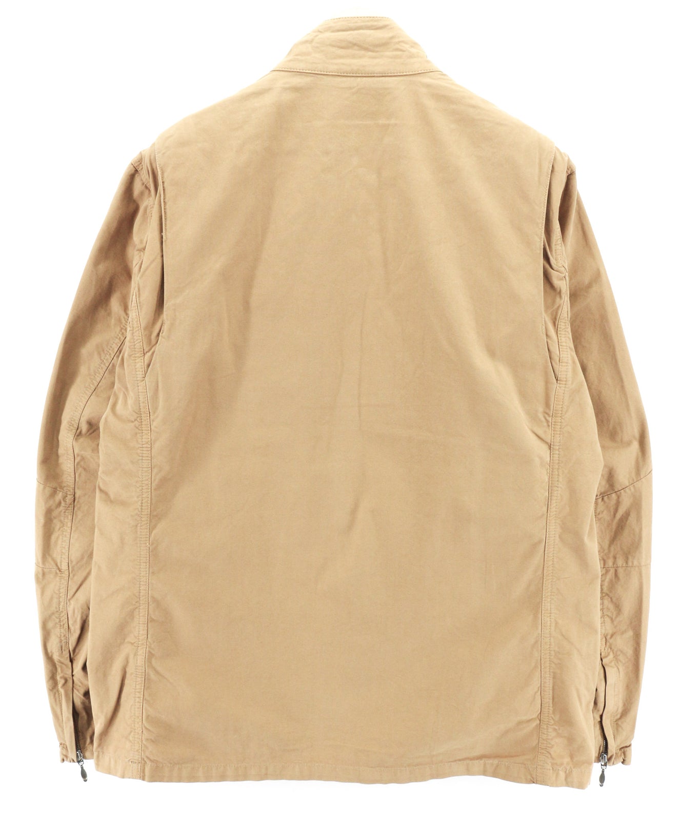 NUDIE JEANS Mick Men Jacket XL Brown Patch Pockets Zipper Unlined Zip Cuff Logo