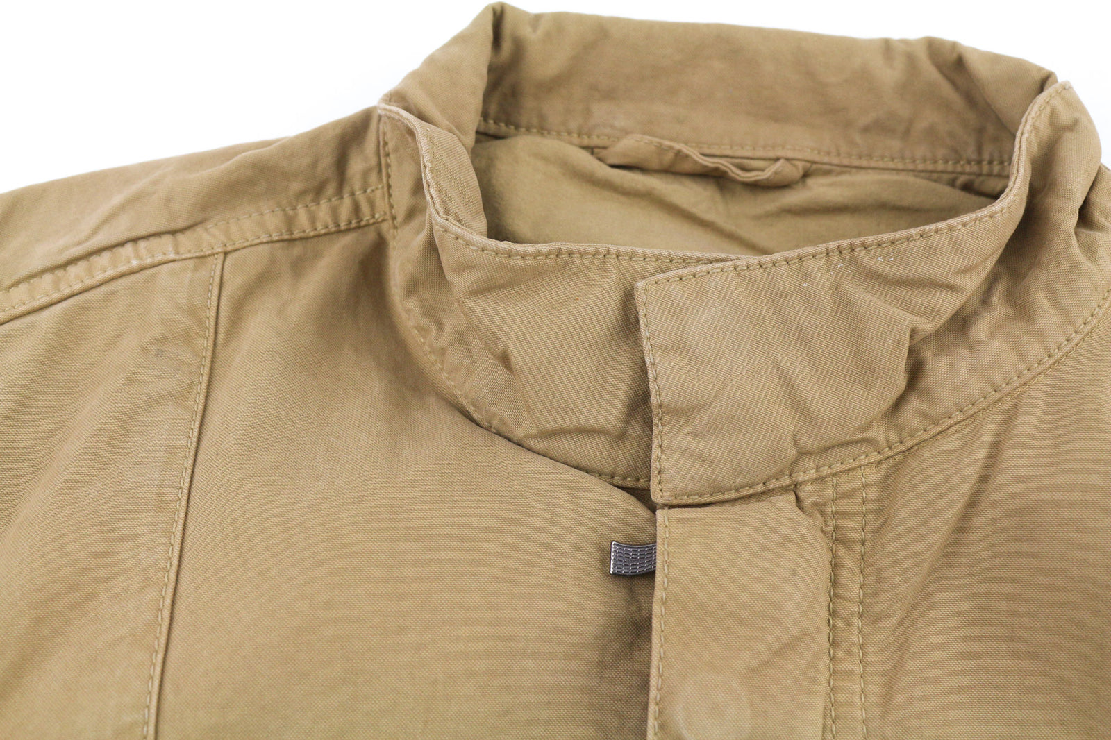 NUDIE JEANS Mick Men Jacket S Brown Patch Pockets Zipper Unlined Zip Cuff Logo