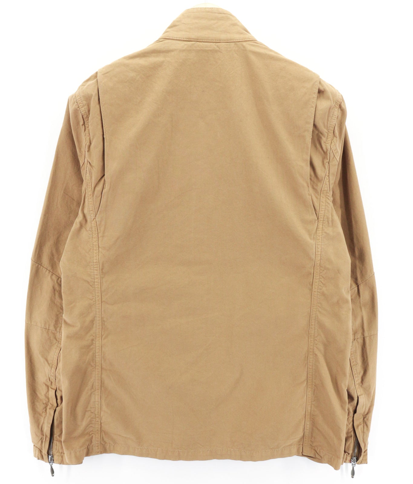 NUDIE JEANS Mick Men Jacket S Brown Patch Pockets Zipper Unlined Zip Cuff Logo