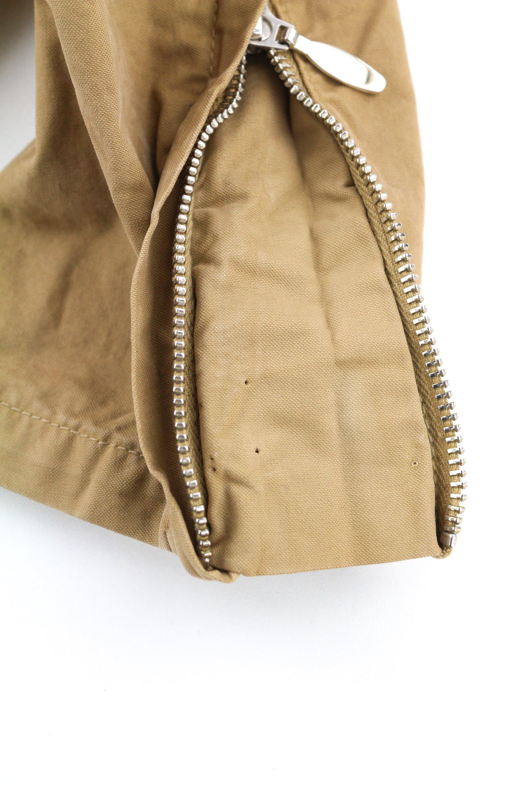 NUDIE JEANS Mick Men Jacket S Brown Patch Pockets Zipper Unlined Zip Cuff Logo