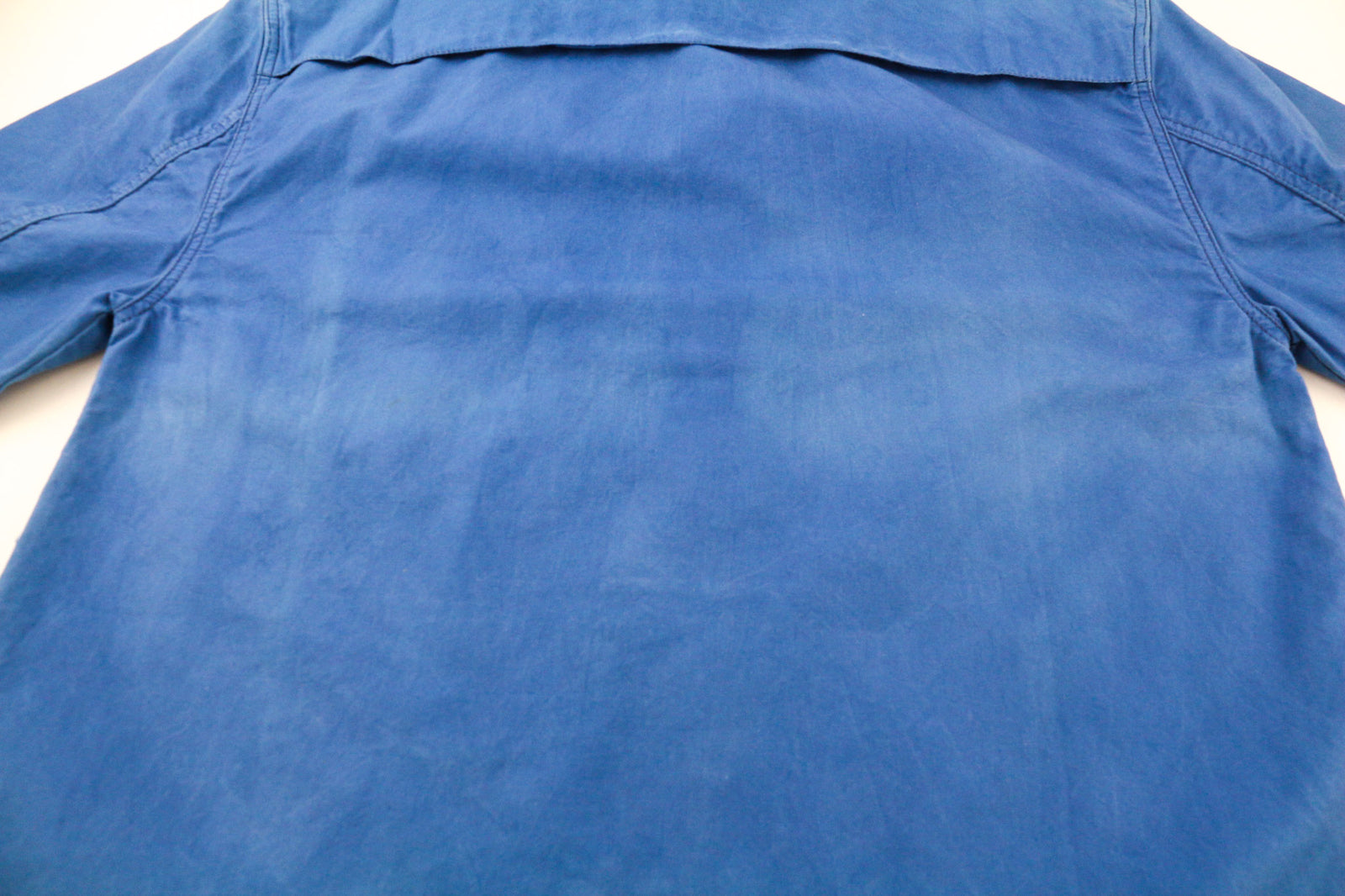 NUDIE JEANS Guado Men Shirt M Spread 1/4 Button Neck Pocket Logo Blue Pullover