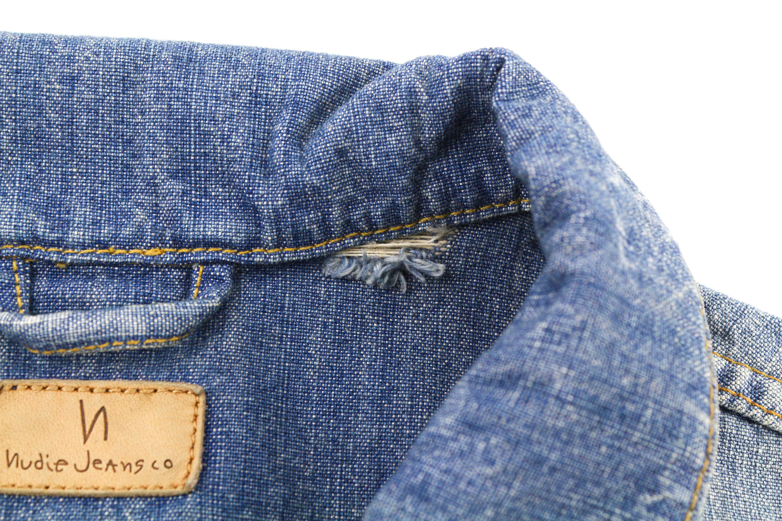 NUDIE JEANS Ronny Men Jacket 2XL Indigo Dungaree Blue Washed Buttoned Spread