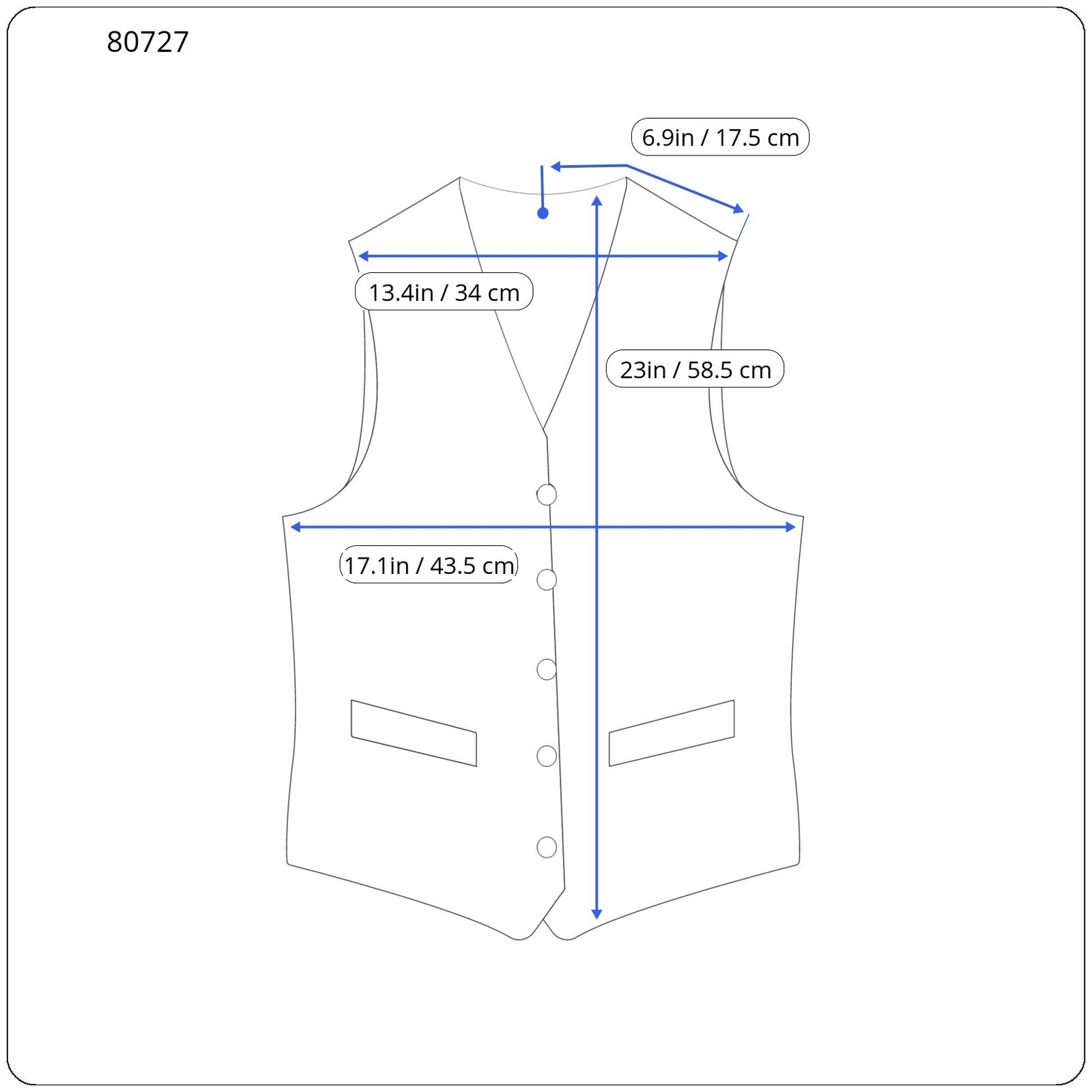NUDIE JEANS Eino Broken Selvage Men Vest XS Buttoned Lined Patch Pockets Blue