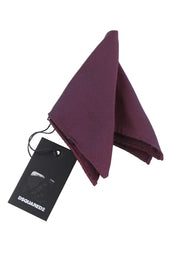 DSQUARED2 Men Handkerchief 20 x 20 CM Burgundy Silk RRP€199 Pocket Square