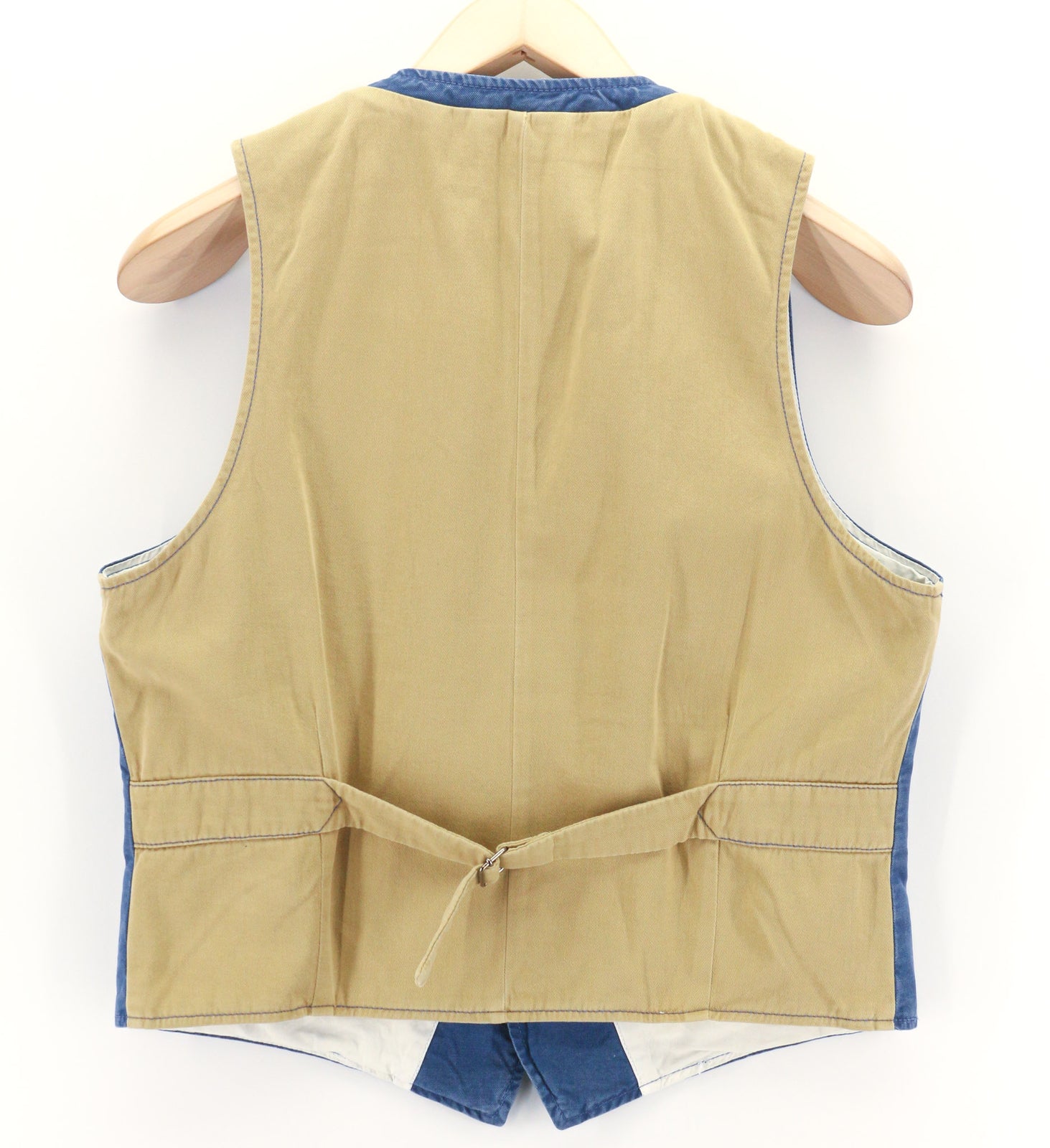 NUDIE JEANS Gustav Men Vest M Oden Blue Organic Buttoned Pockets Lined Thin