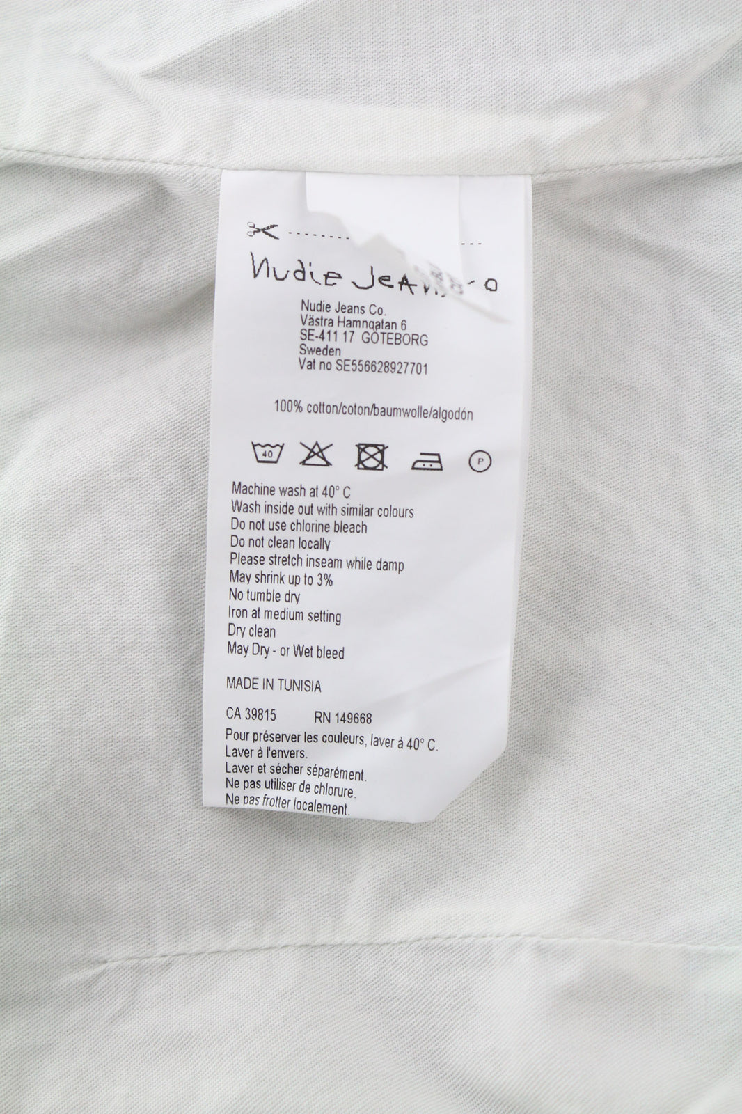 NUDIE JEANS Gustav Men Vest M Oden Blue Organic Buttoned Pockets Lined Thin