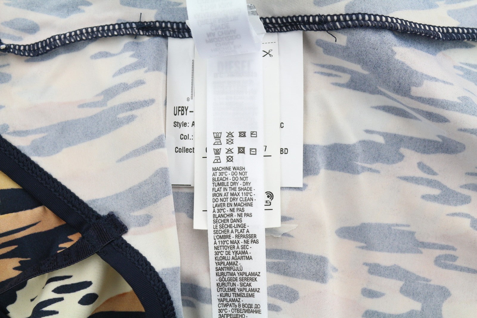 DIESEL Ufby-Kamhalas UW Body Women Bodysuit S Patterned Sleeveless Stretchy Logo