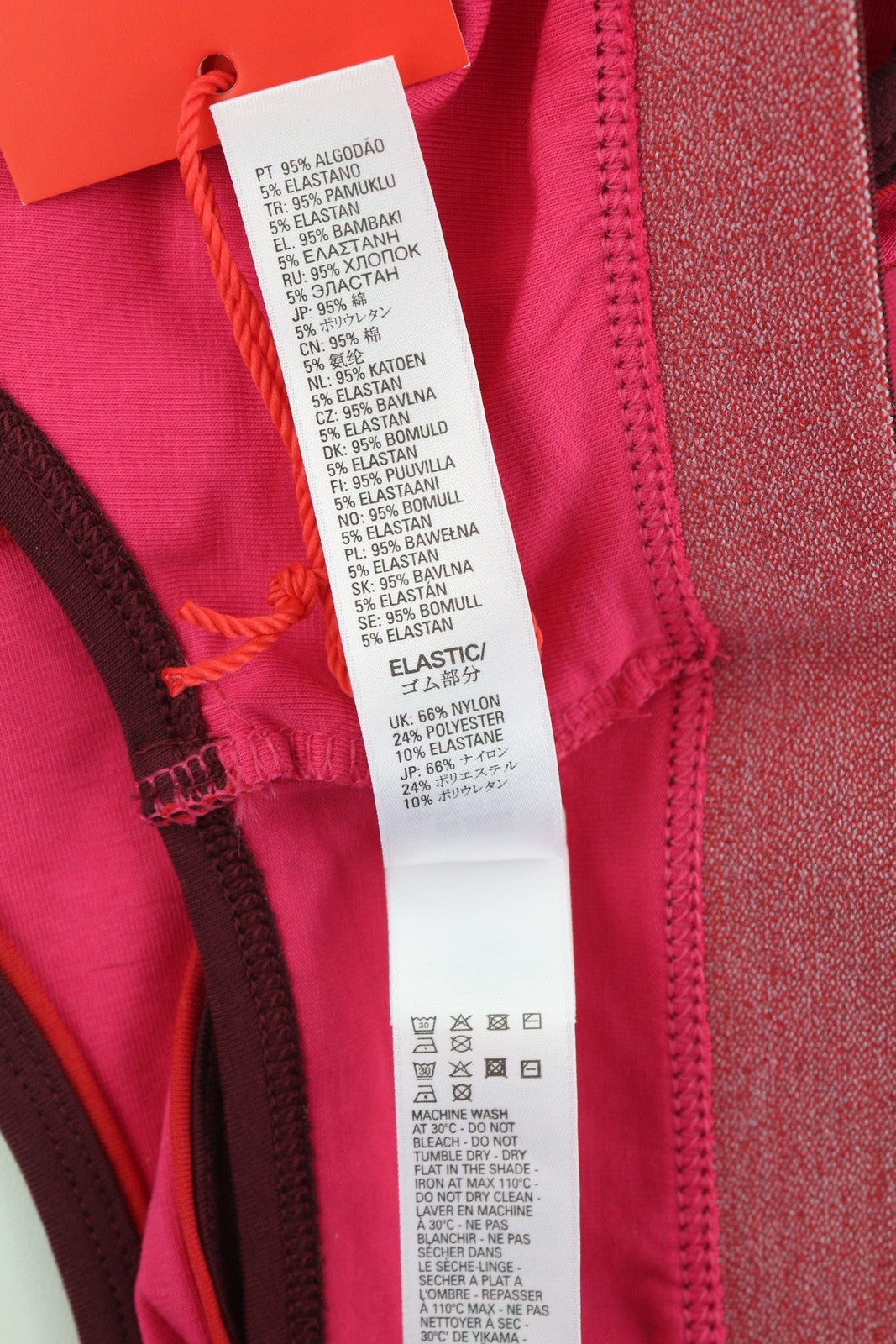 DIESEL Ufsb-Mileys Women Sports Bra M Pink Sleeveless Round Neck Stretchy Logo