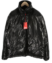 DIESEL W-Jupiter Men Jacket L Black Reversible Shiny Look Logo Insulated RRP€495