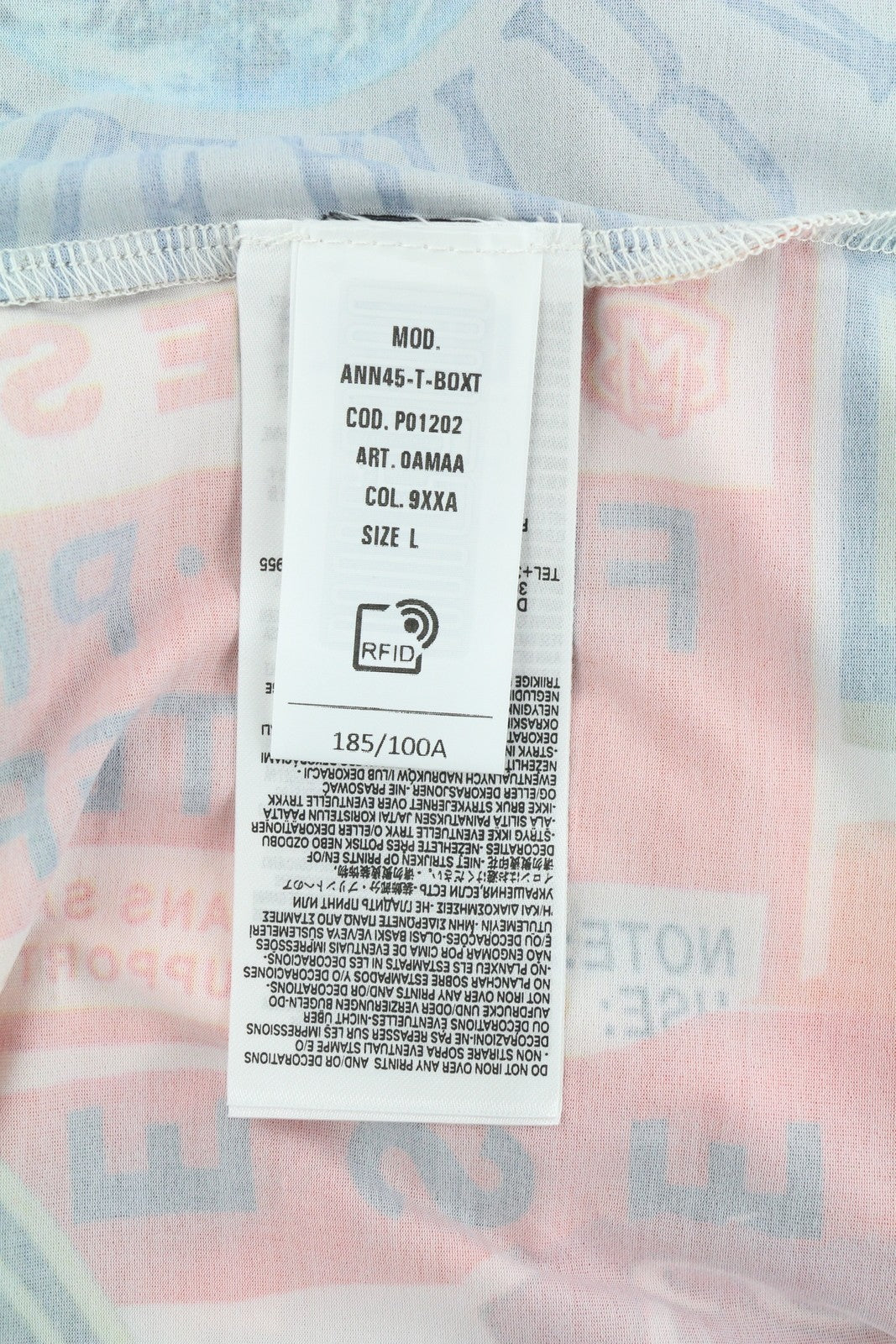 DIESEL Ann45-T-Boxt Men T-Shirt L RRP€125 Colourful Patterned Crew Neck