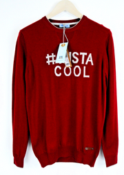 HARMONT & BLAINE Men M Red Wool Blend Long Sleeve Knitted Pullover