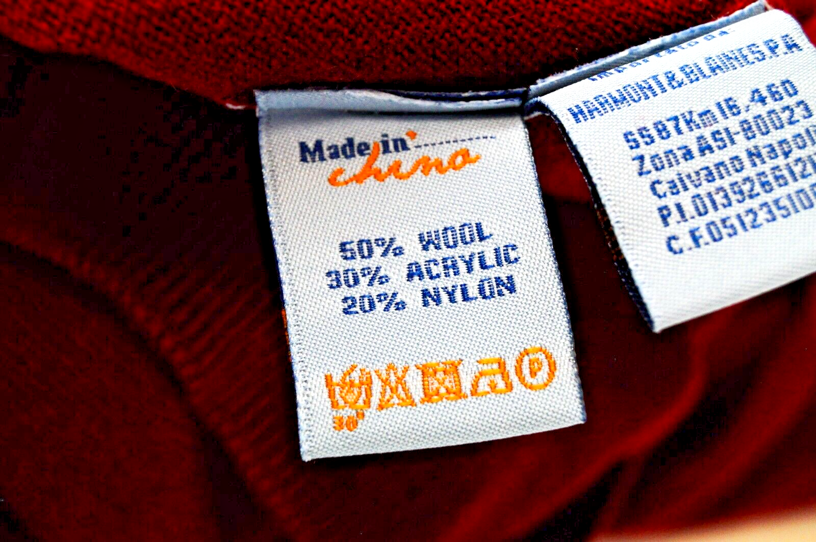 HARMONT & BLAINE Men M Red Wool Blend Long Sleeve Knitted Pullover