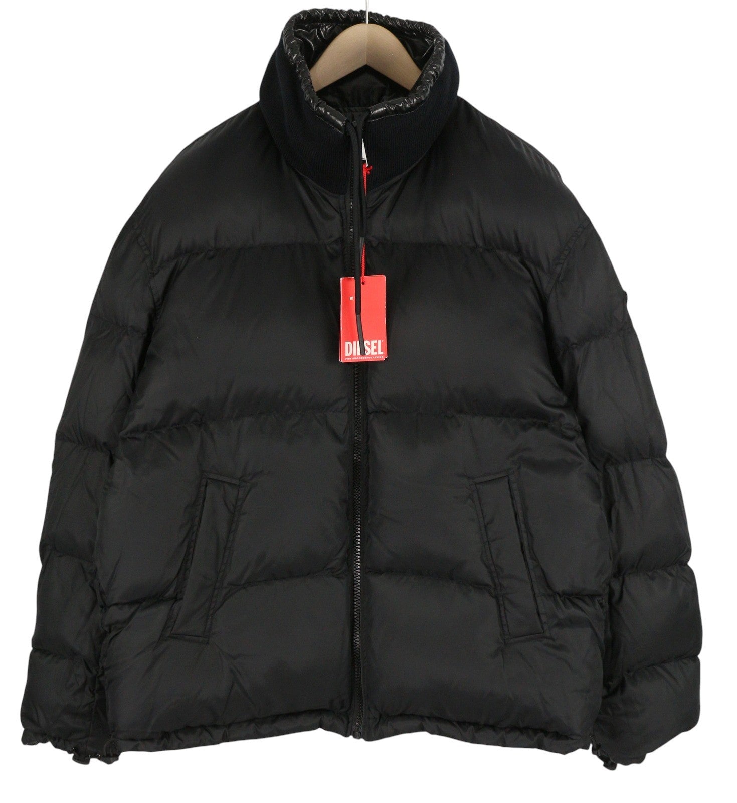 DIESEL W-Jupiter Men Jacket XL Black Reversible Shiny Look Insulated RRP€495