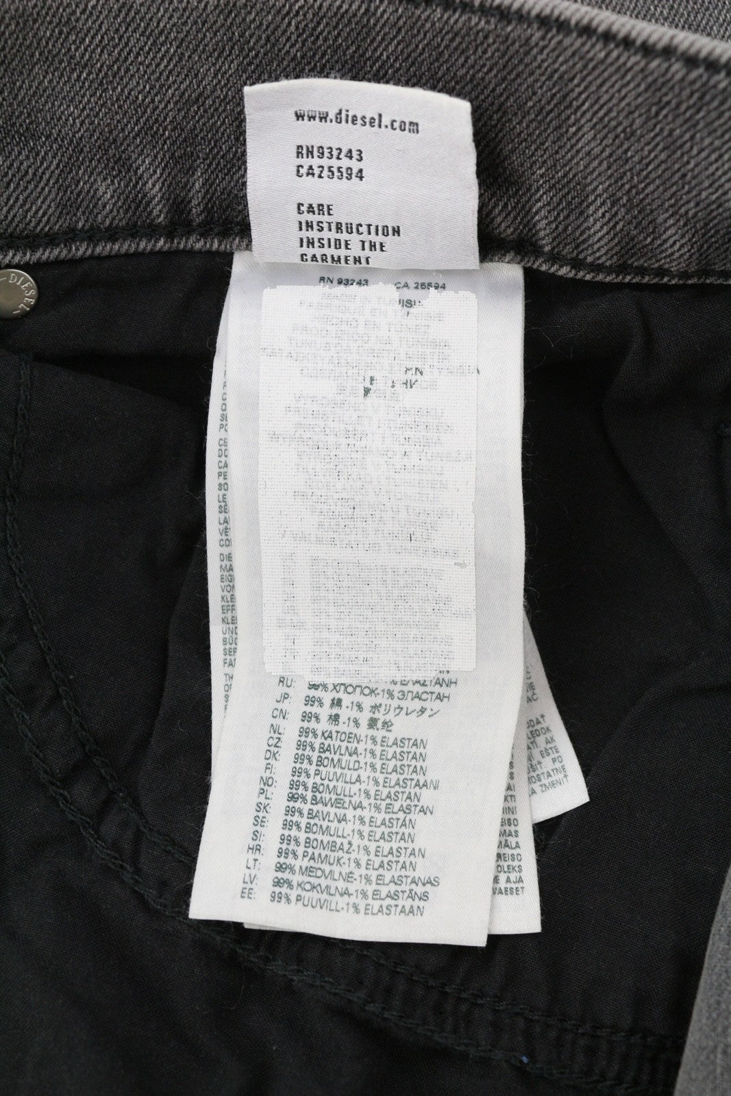 DIESEL 2020 D-Viker 09D49 Men Jeans W36/L30 Regular Fit Straight Leg Mid Waist