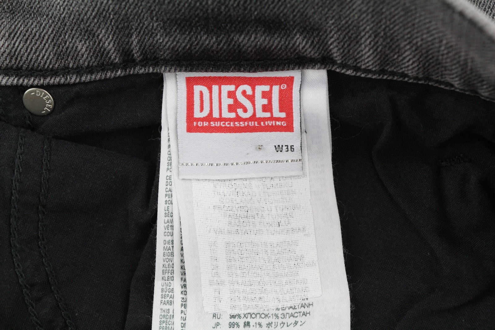 DIESEL 2020 D-Viker 09D49 Men Jeans W36/L30 Regular Fit Straight Leg Mid Waist