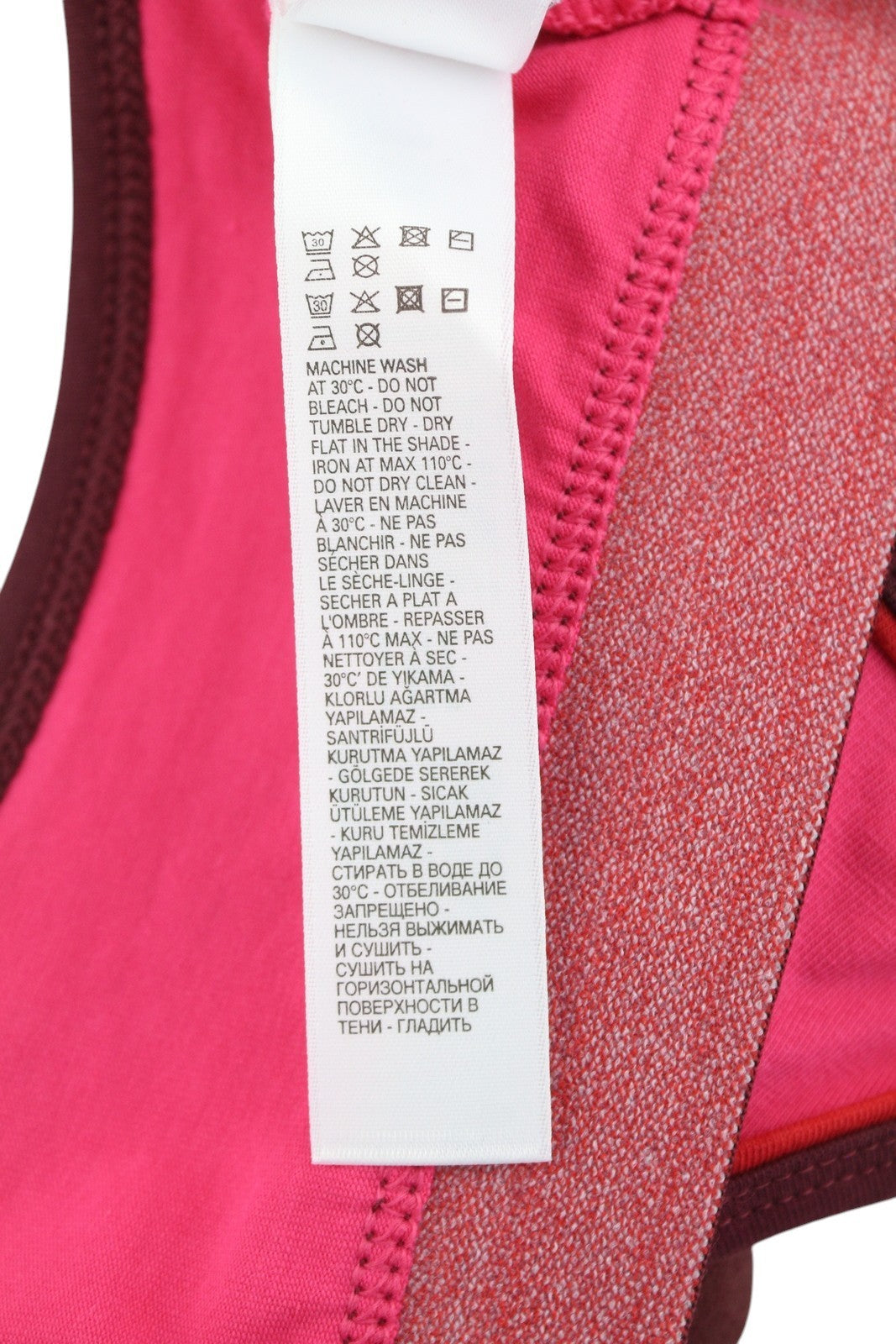 DIESEL Ufsb-Mileys Women Sports Bra S Pink Sleeveless Round Neck Stretch Logo