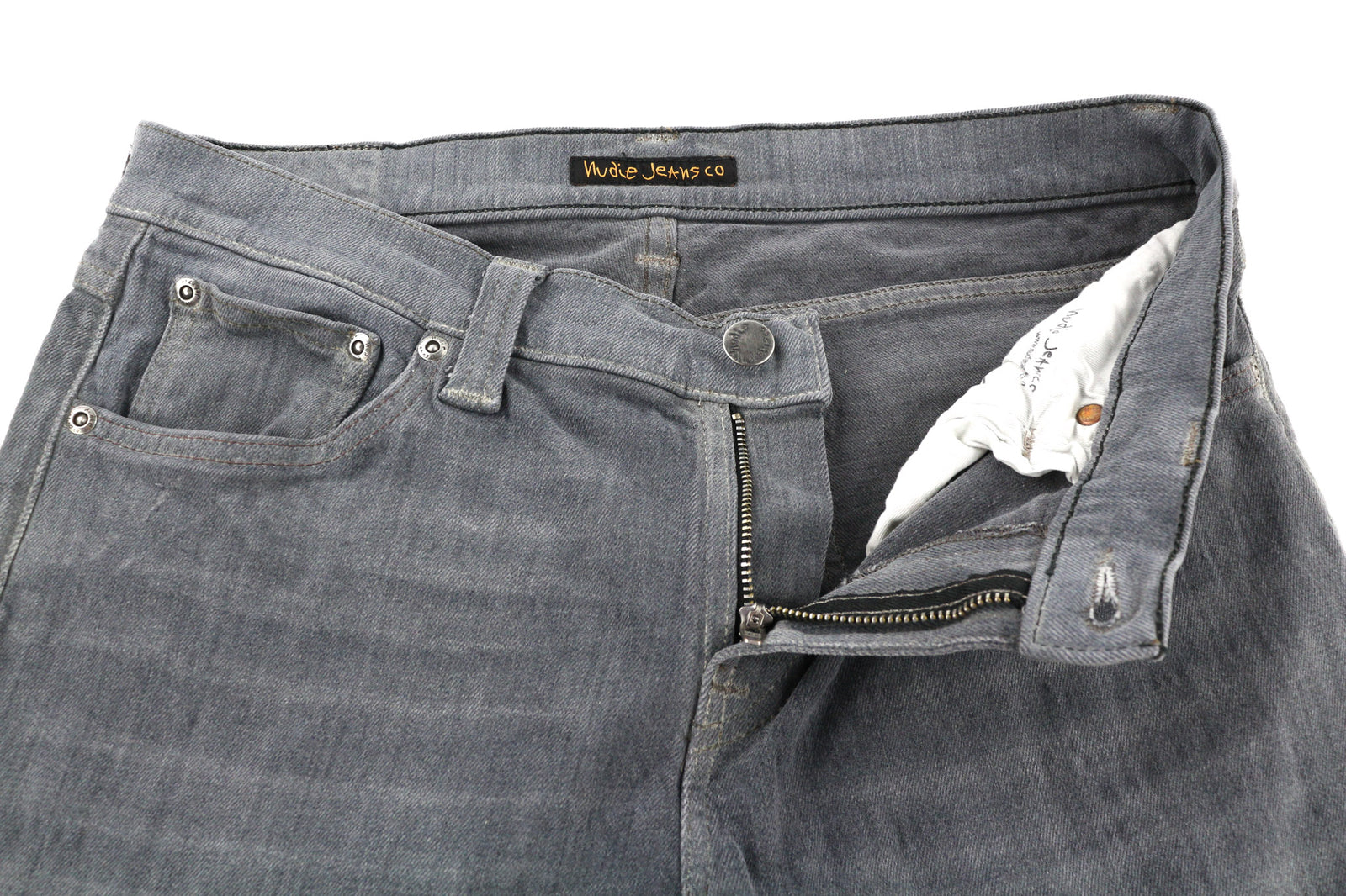 NUDIE JEANS Tight Long John Men Jeans W30/L34 Organic Charcoal Slim Fit Logo