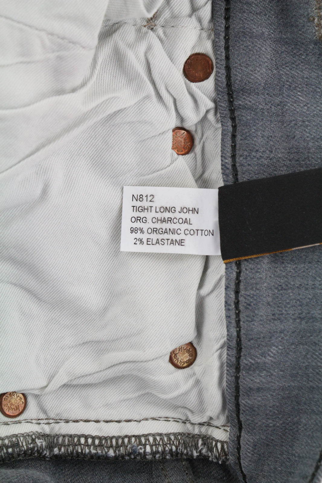 NUDIE JEANS Tight Long John Men Jeans W30/L34 Organic Charcoal Slim Fit Logo