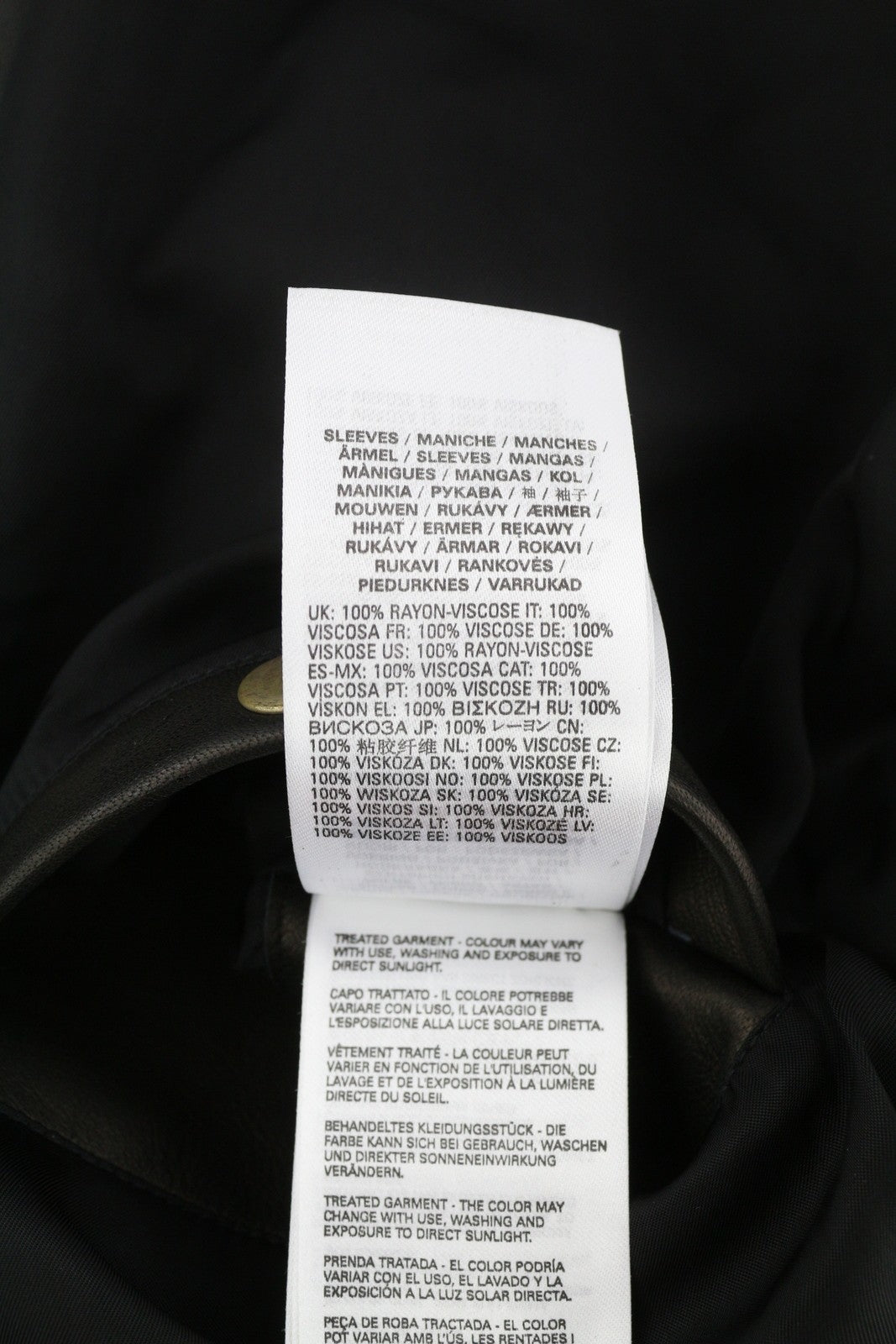 DIESEL L-Metalo Men Jacket 56 Black Sheepskin Leather Full Zip Logo RRP€795