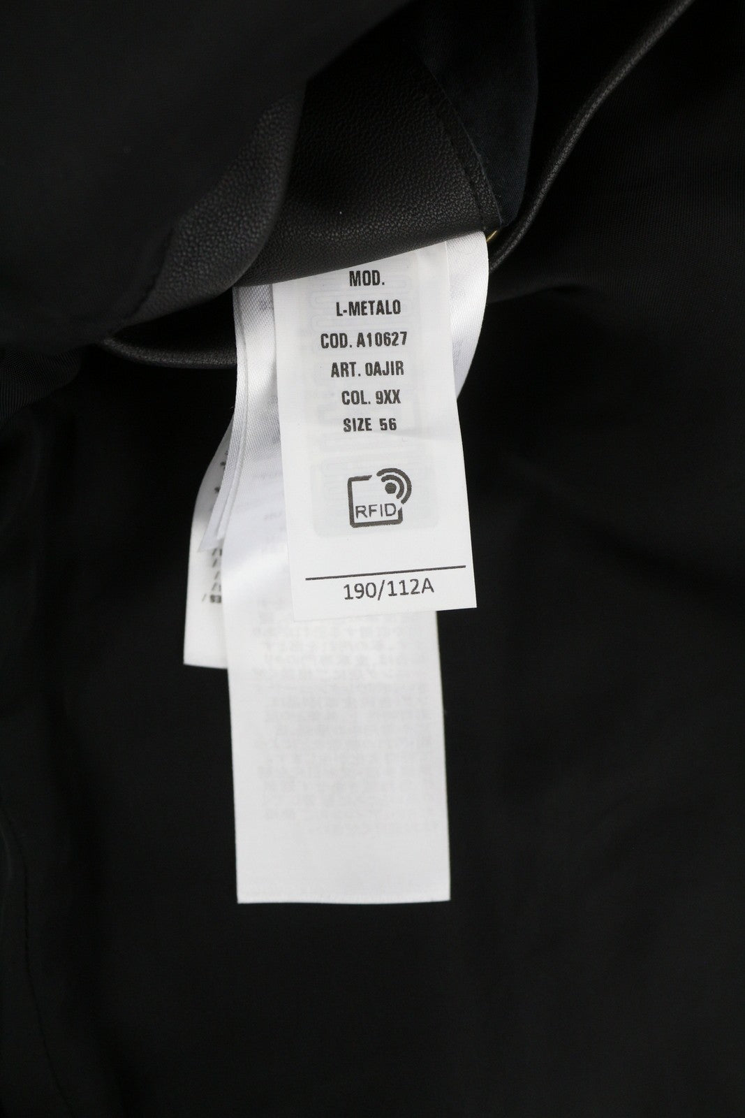 DIESEL L-Metalo Men Jacket 56 Black Sheepskin Leather Full Zip Logo RRP€795