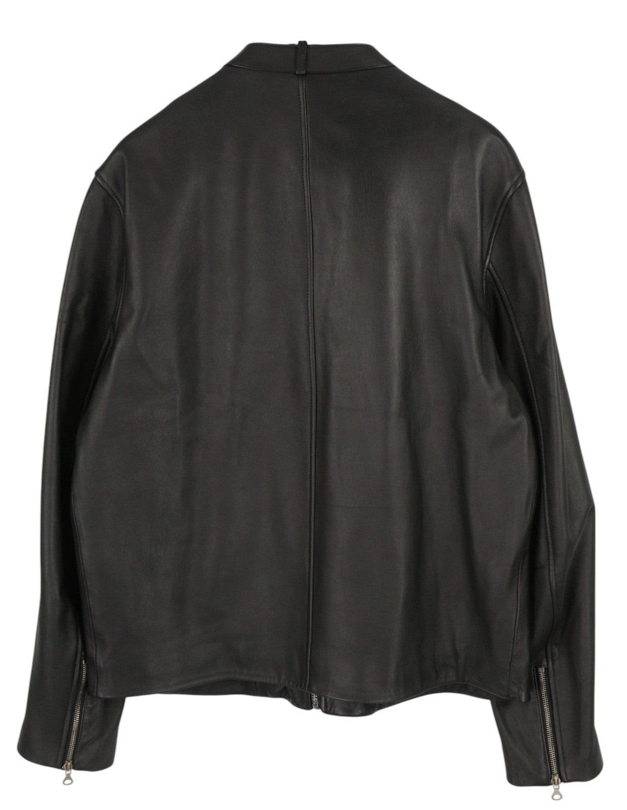 DIESEL L-Metalo Men Jacket 56 Black Sheepskin Leather Full Zip Logo RRP€795