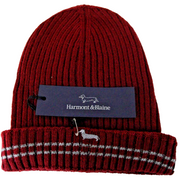 HARMONT & BLAINE Men OS Red Wool Knitted Logo Beanie Hat Unisex