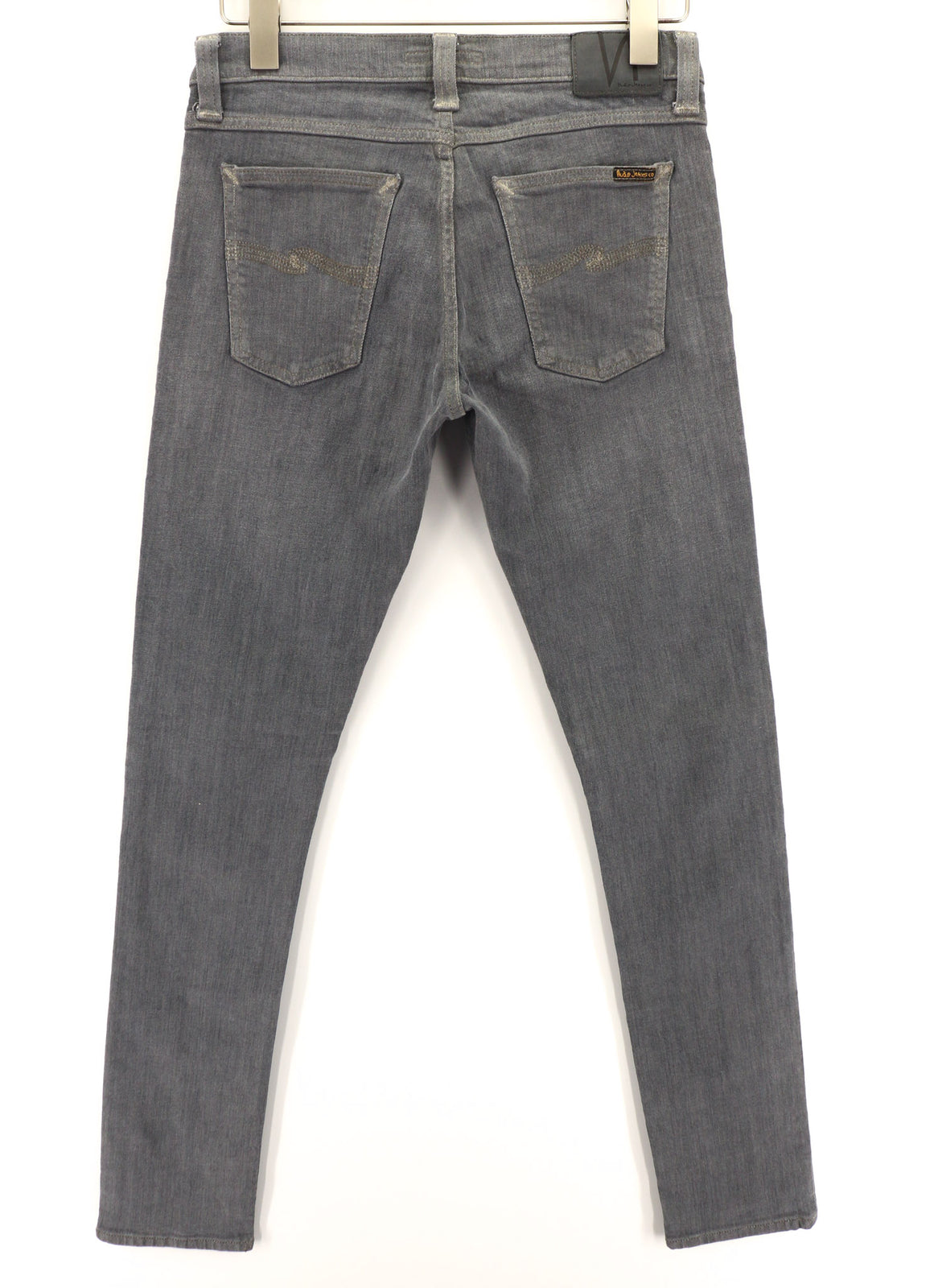 NUDIE JEANS Tight Long John Men Jeans W30/L34 Organic Charcoal Slim Fit Zipper