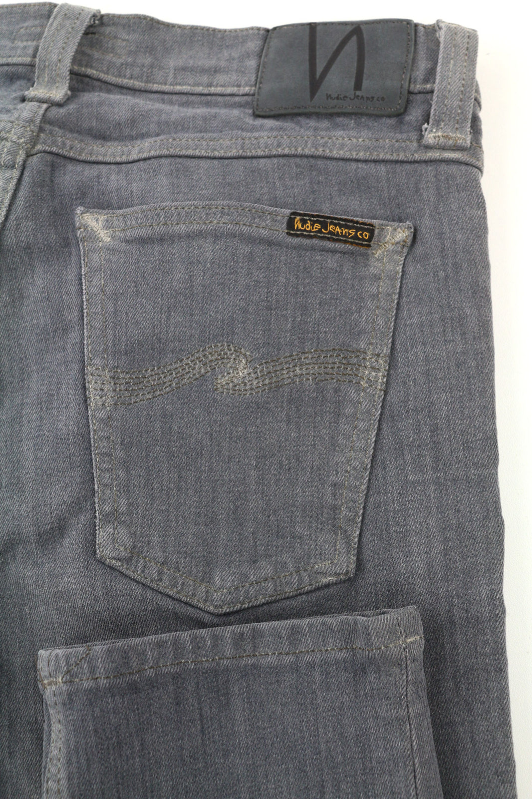 NUDIE JEANS Tight Long John Men Jeans W30/L34 Organic Charcoal Slim Fit Zipper