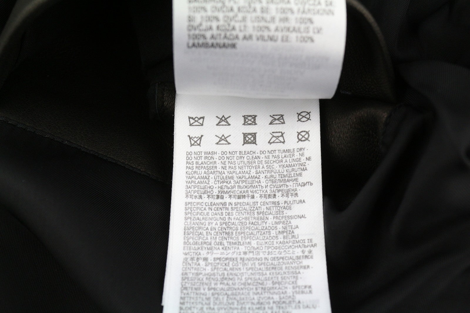 DIESEL L-Metalo Men Jacket 54 Black Sheepskin Leather Full Zip Logo RRP€795