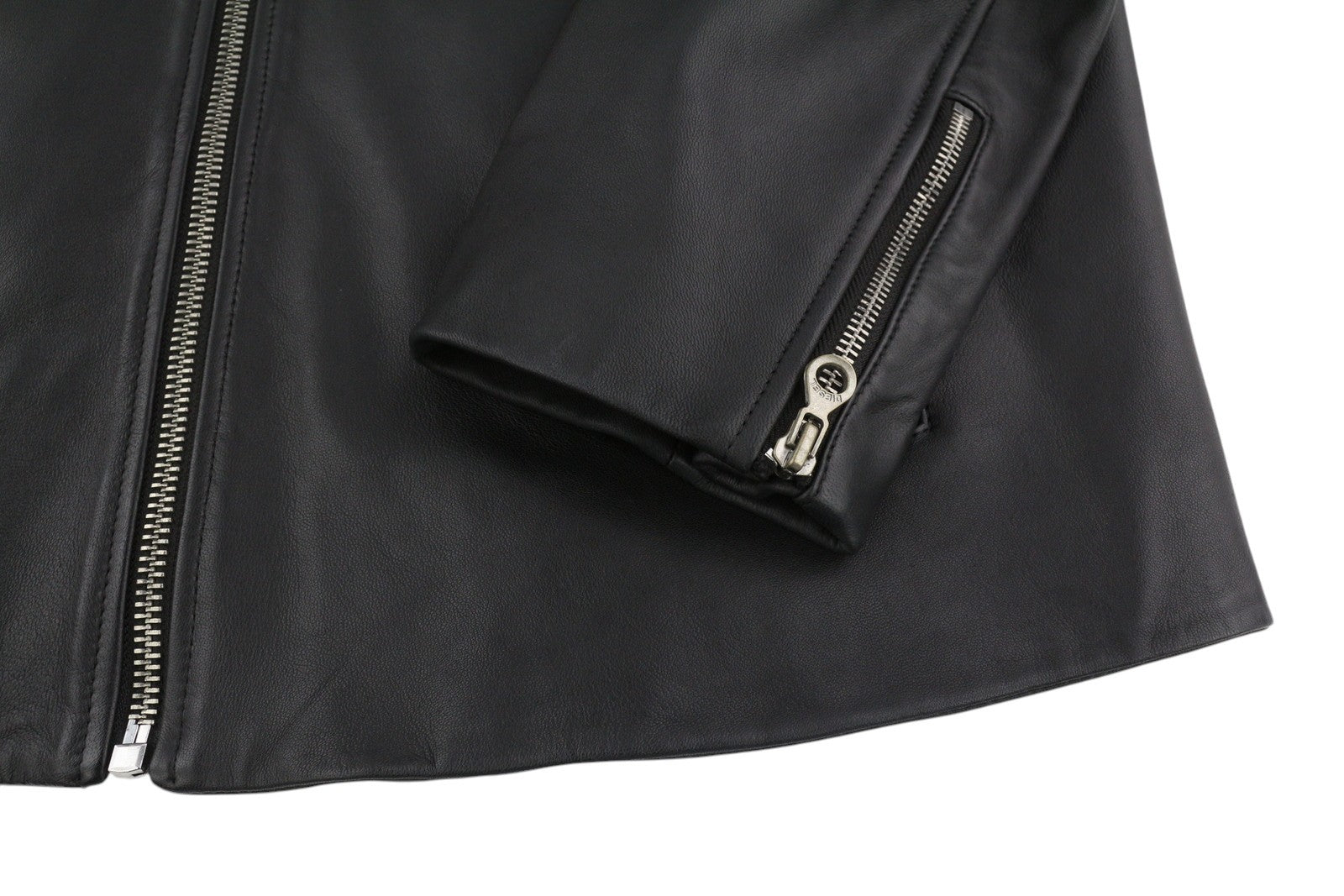 DIESEL L-Metalo Men Jacket 54 Black Sheepskin Leather Full Zip Logo RRP€795