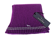 HARMONT & BLAINE Men OS Purple Wool Casual Knitted Logo Scarf Unisex