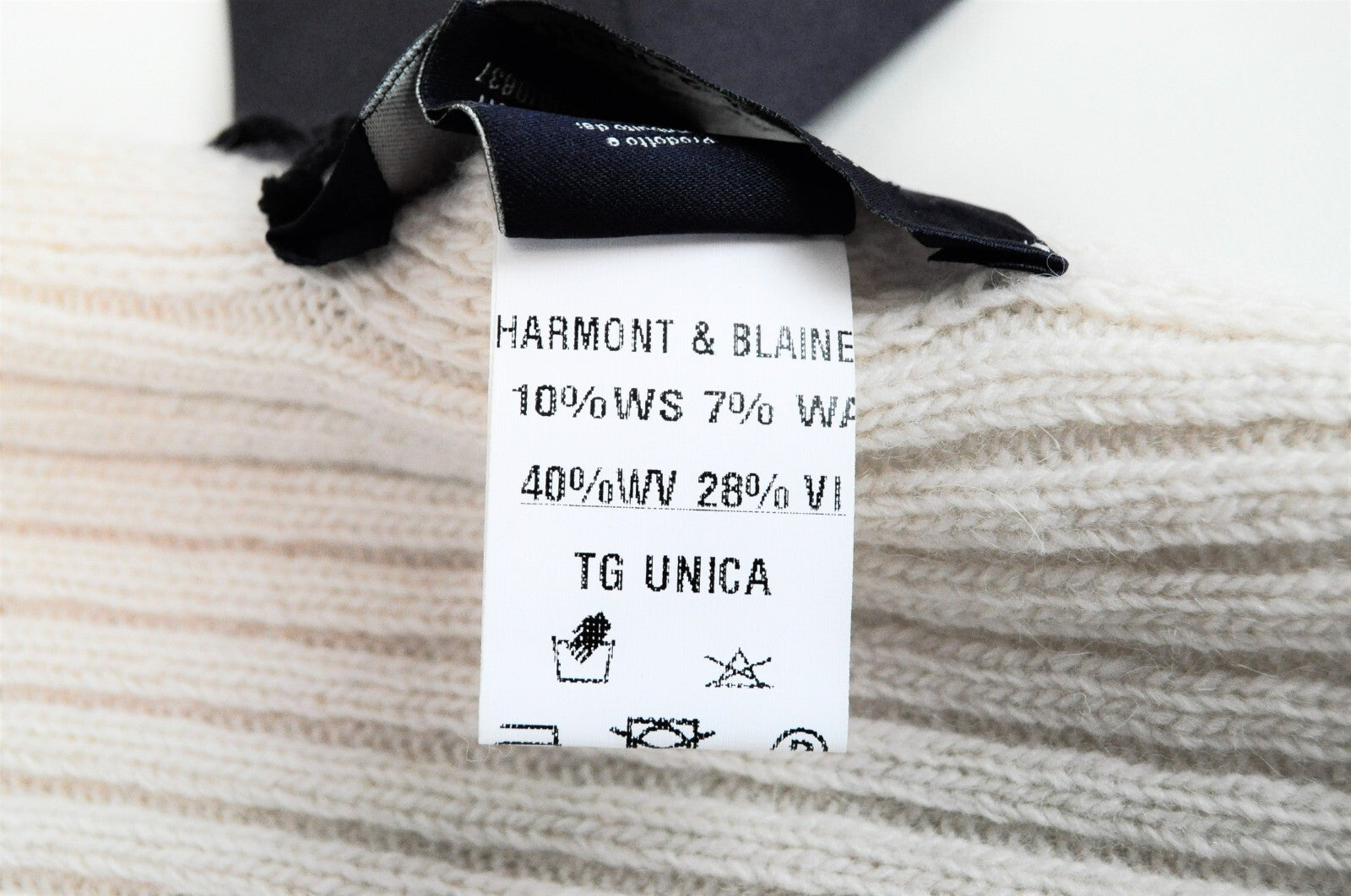 HARMONT & BLAINE Men OS Beige Wool Cashmere Knitted Angora Scarf Unisex