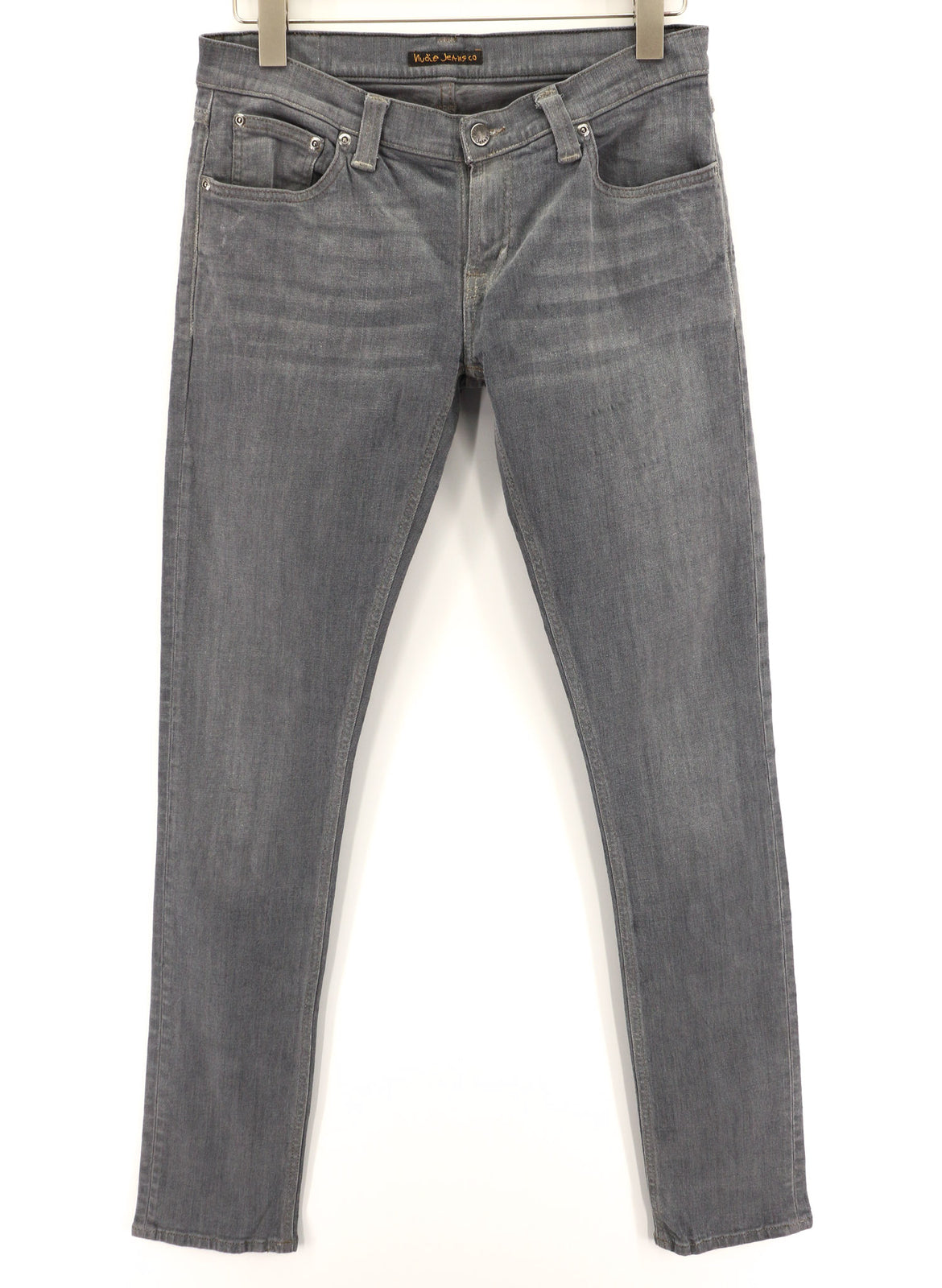 NUDIE JEANS Tight Long John Men Jeans W31/L34 Organic Charcoal Slim Fit Zipper