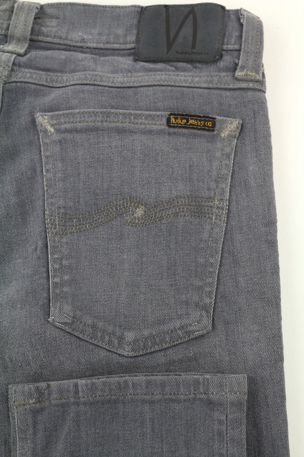 NUDIE JEANS Tight Long John Men Jeans W31/L34 Organic Charcoal Slim Fit Zipper