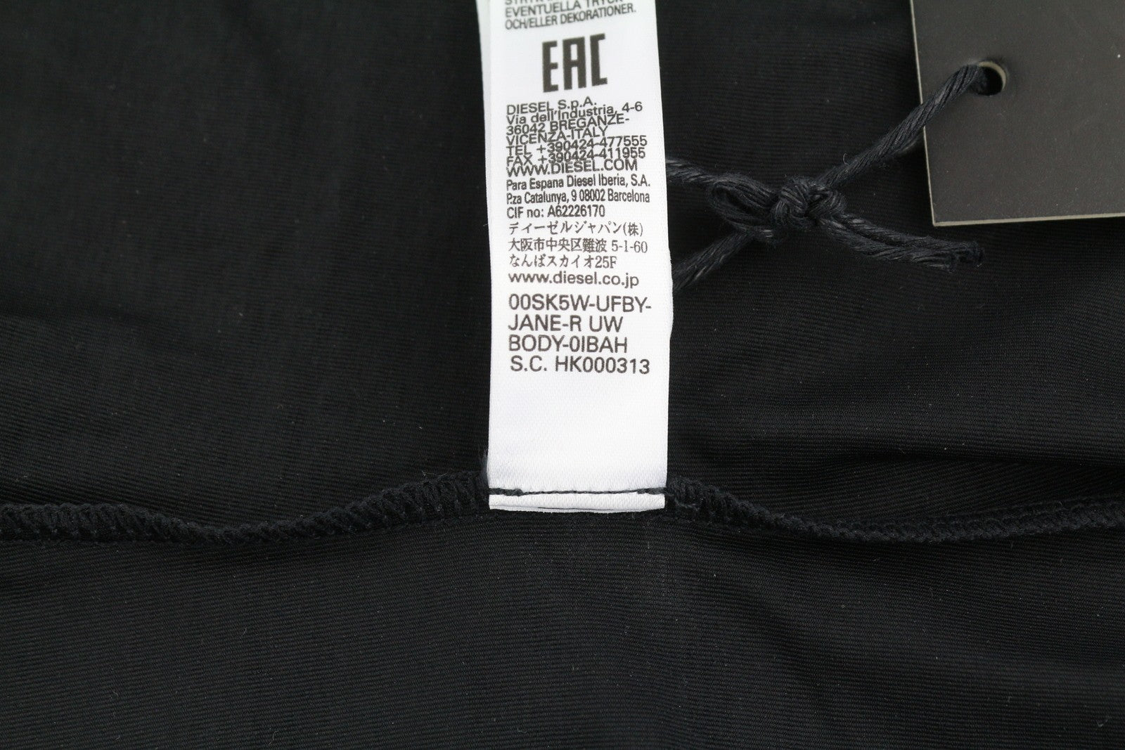 DIESEL Ufby-Jane-R Women Bodysuit S One Shoulder Stretch Fitted All Seasons