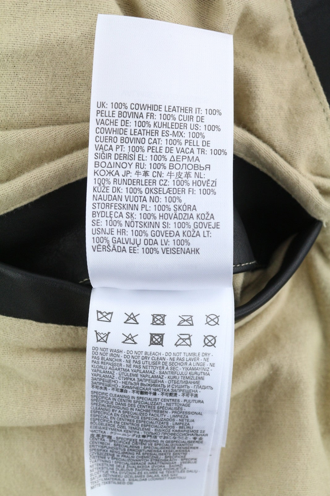 DIESEL L-Cale Men Jacket XL Black Cowhide Leather Neck Logo RRP€650