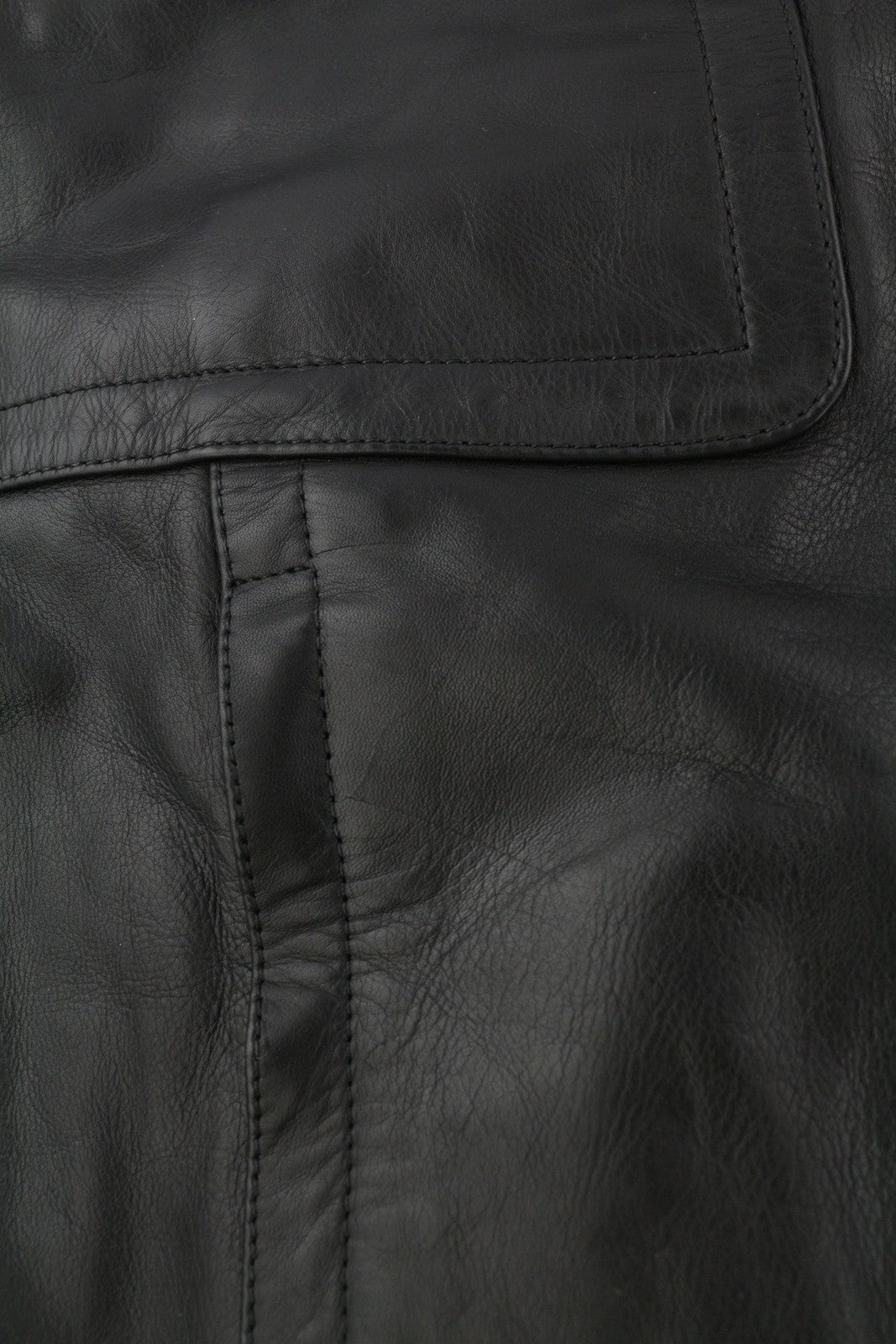 DIESEL L-Cale Men Jacket XL Black Cowhide Leather Neck Logo RRP€650