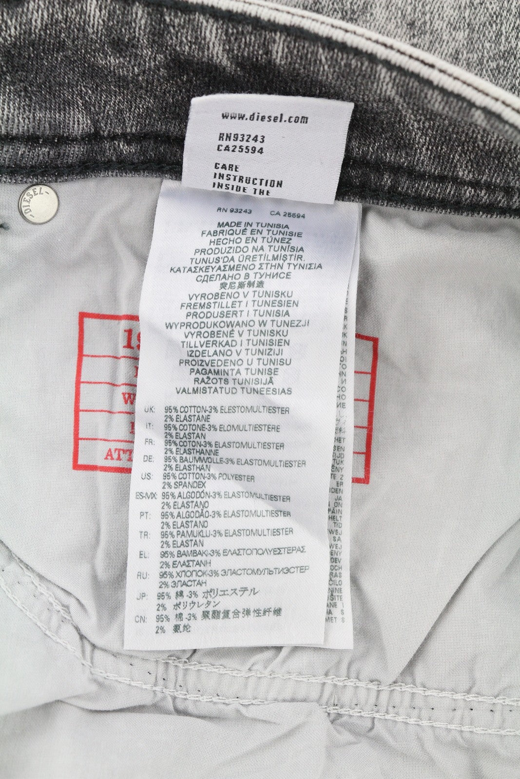 DIESEL 1979 Sleenker 09D89 Men Jeans W36/L32 Stretch Skinny Fit RRP€195 Grey