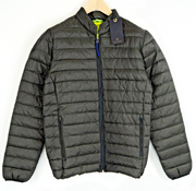 SCOTCH & SODA Men S Quilted Dark Khaki Lightweight Zip-Up Lined Jacket